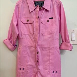 Pink Light Cotton Twill Romper